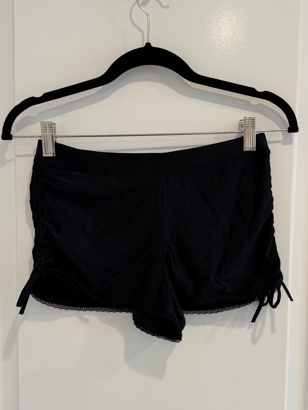 Fenty Black Micro Shorts with Side Tie Detail